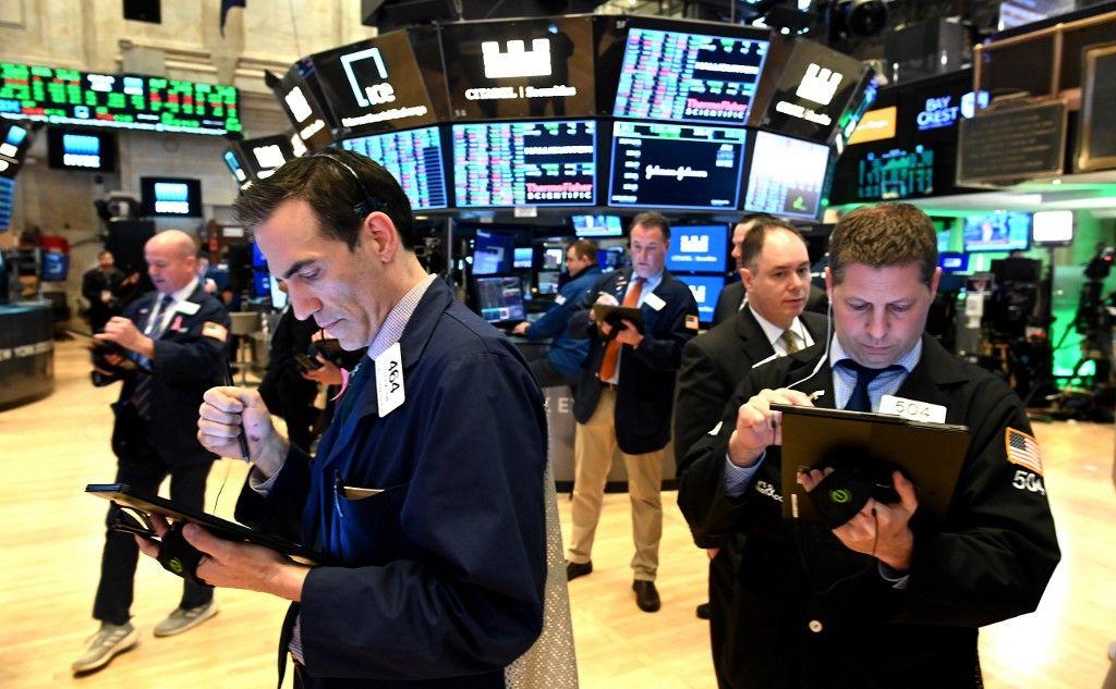 Des traders à la bourse de New York.