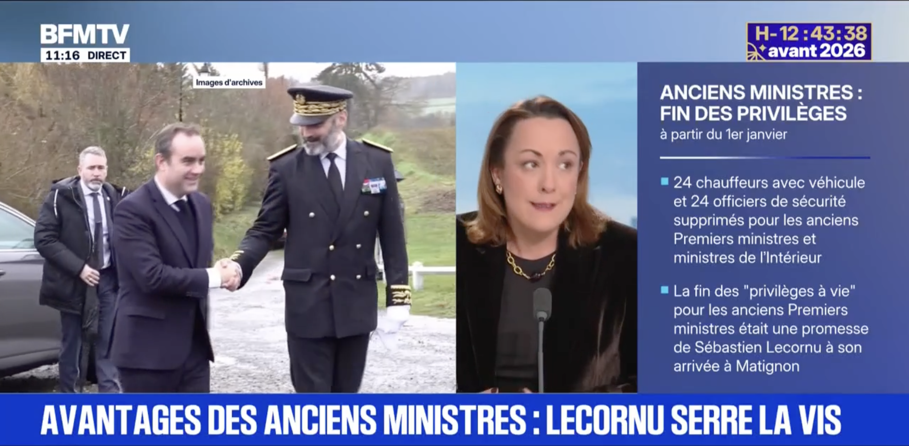 Avantages des anciens Premiers ministres : 24 chauffeurs avec véhicule et 24 officiers de sécurité supprimés par Sébastien Lecornu