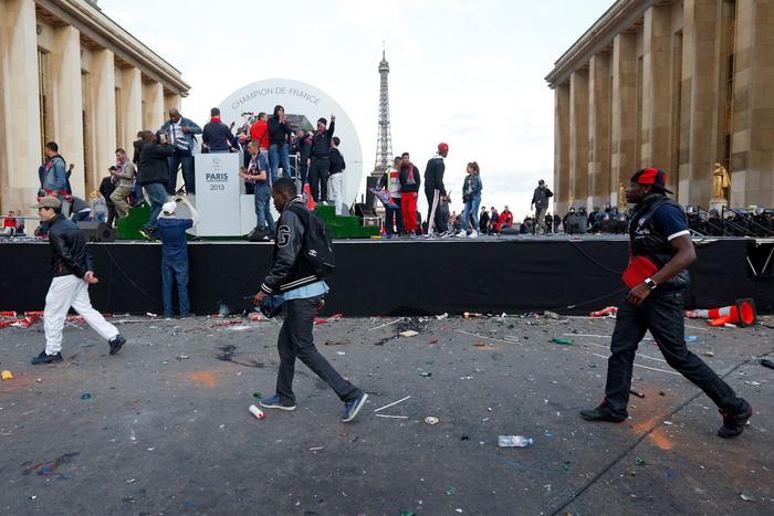 Emeutes sur l'esplanade du Trocadéro