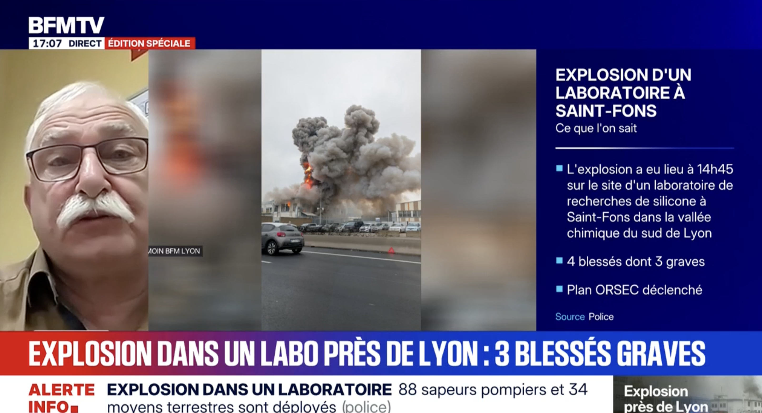 Saint-Fons : 4 blessés et un disparu après l'explosion d'un site SEVESO