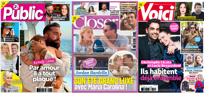 "Public", "Closer" et "Voici".