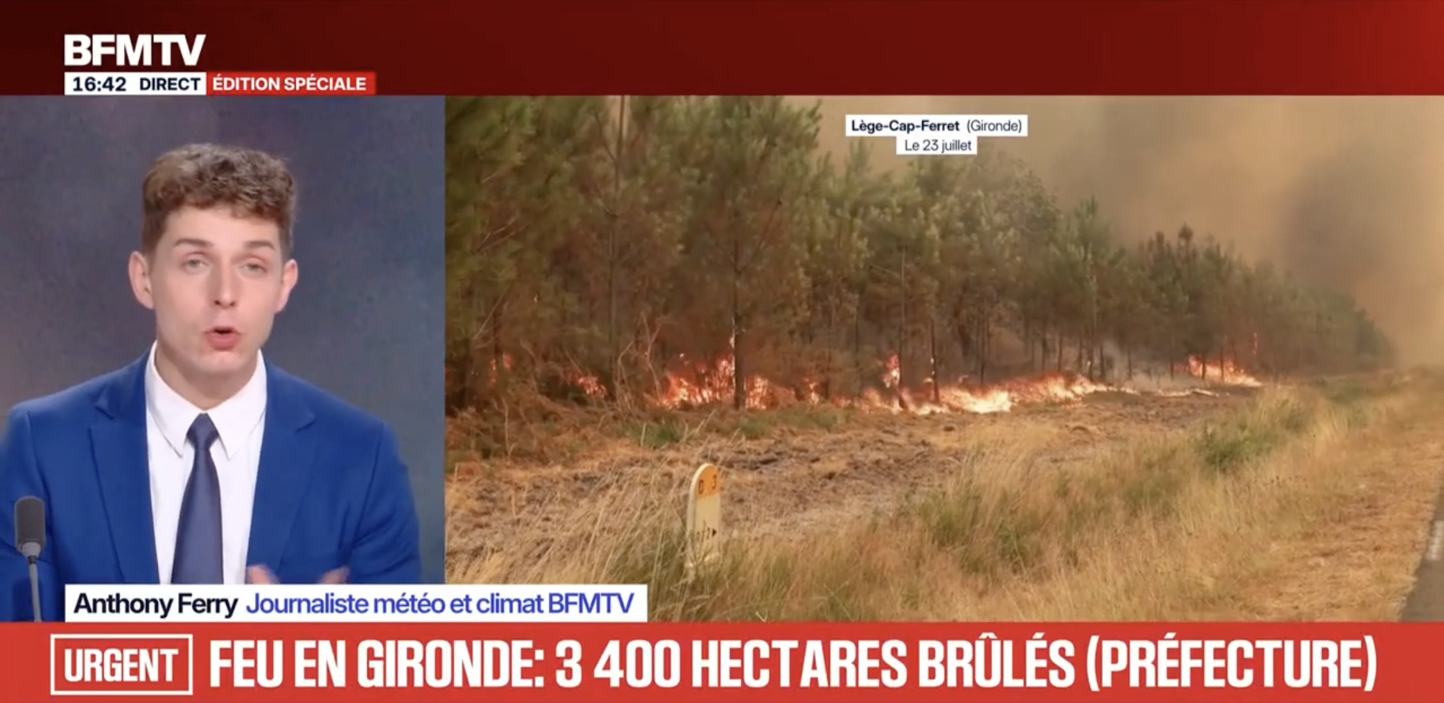 Incendies en Gironde : le feu a désormais parcouru 3.400 hectares, annonce la préfecture