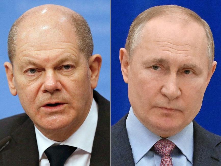 Vladimir Poutine Olaf Scholz AFP