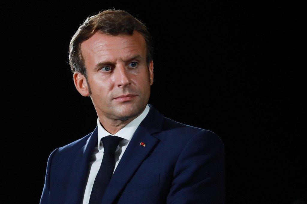 Emmanuel Macron lors d'une conférence de presse.