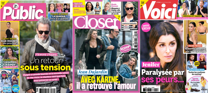 Closer voit Jean Dujardin cougarisé, l'acteur clashe le mag; Brigitte Macron skie en famille; Britney Spears veut se faire ré-interner; Sofia Vergara michoute à Paris, Lauren Sanchez à NY, Madonna cuissoute à Milan; Timothée Chalamet se fait breakfast-cheffer
