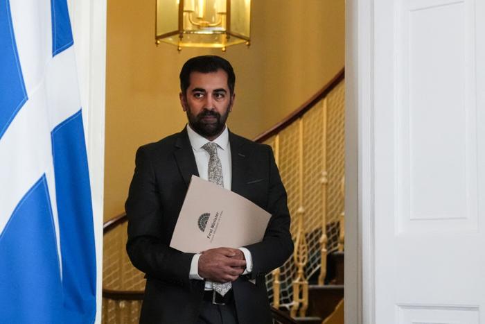 Humza Yousaf démissionne le 29/04/24. Edinburgh. AFP