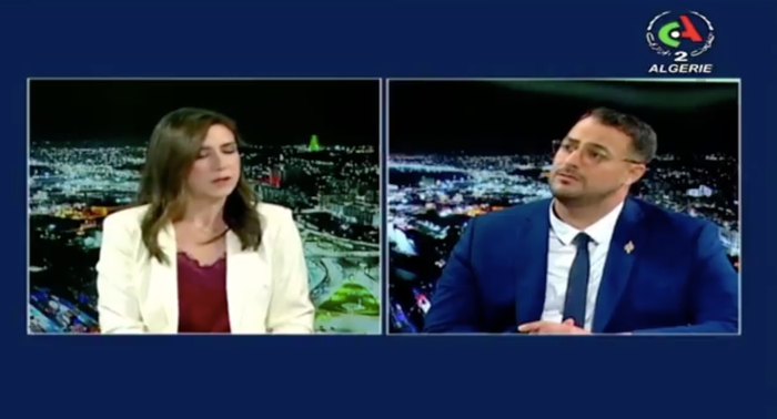 Stéphane Delogu interviewé sur le canal 2 de la TV publique algérienne