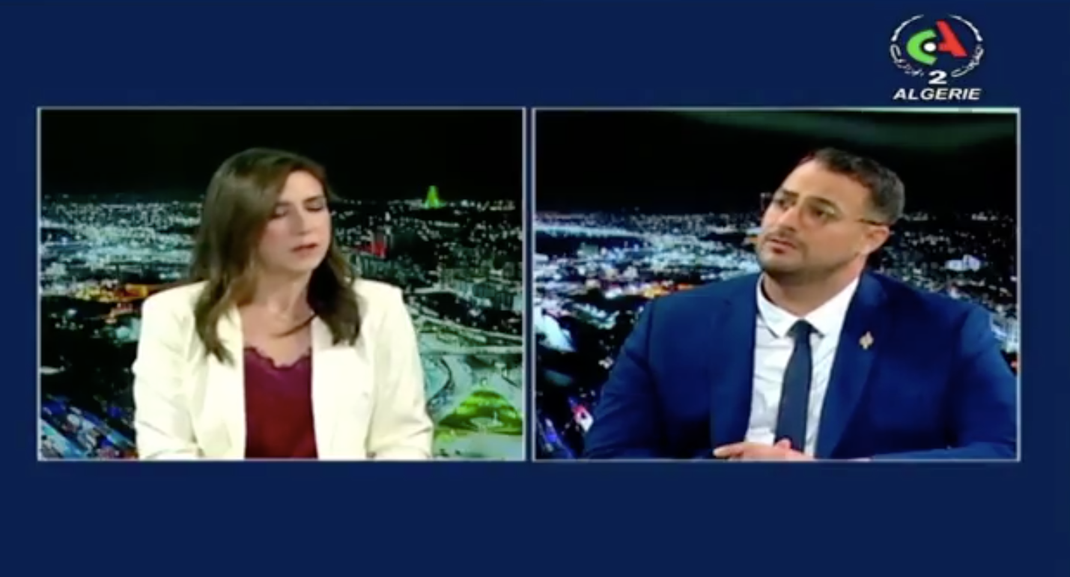Stéphane Delogu interviewé sur le canal 2 de la TV publique algérienne