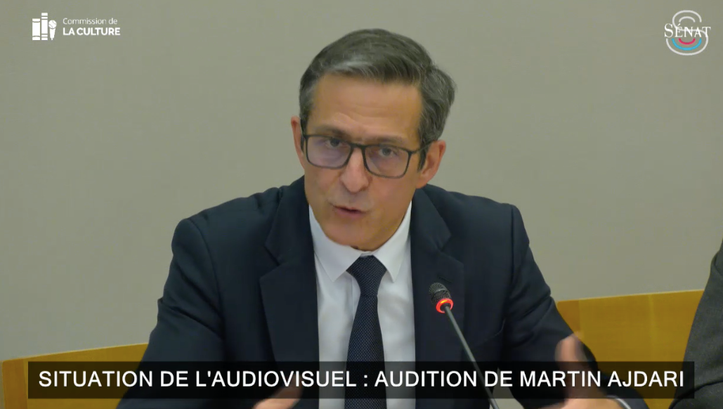 Martin Adjari, président de l'Arcom, lors de son audition au Sénat