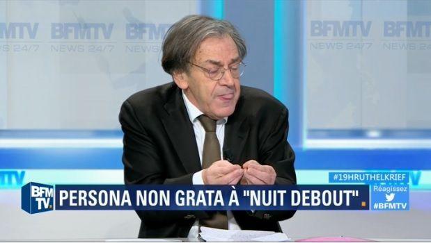 Alain Finkielkraut sur le plateau de Ruth Elkrief le 25 avril 2016