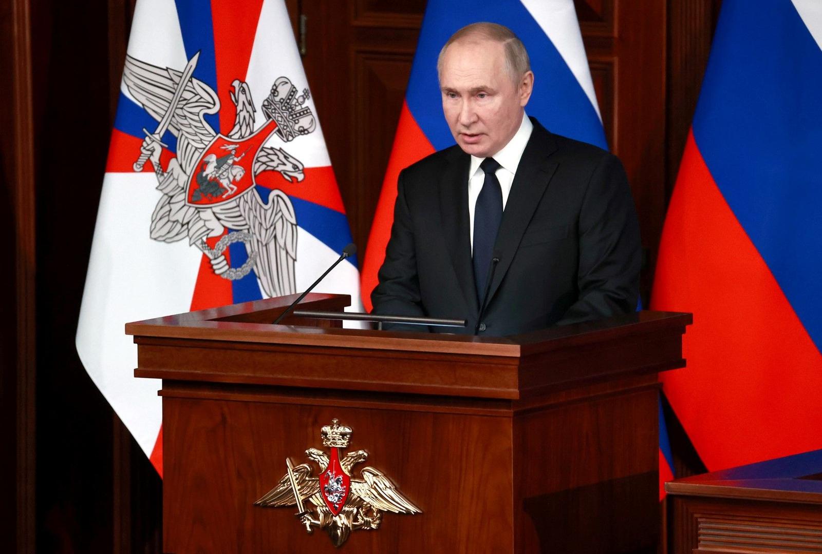 Vladimir Poutine lors de la réunion du 21 décembre 2022.