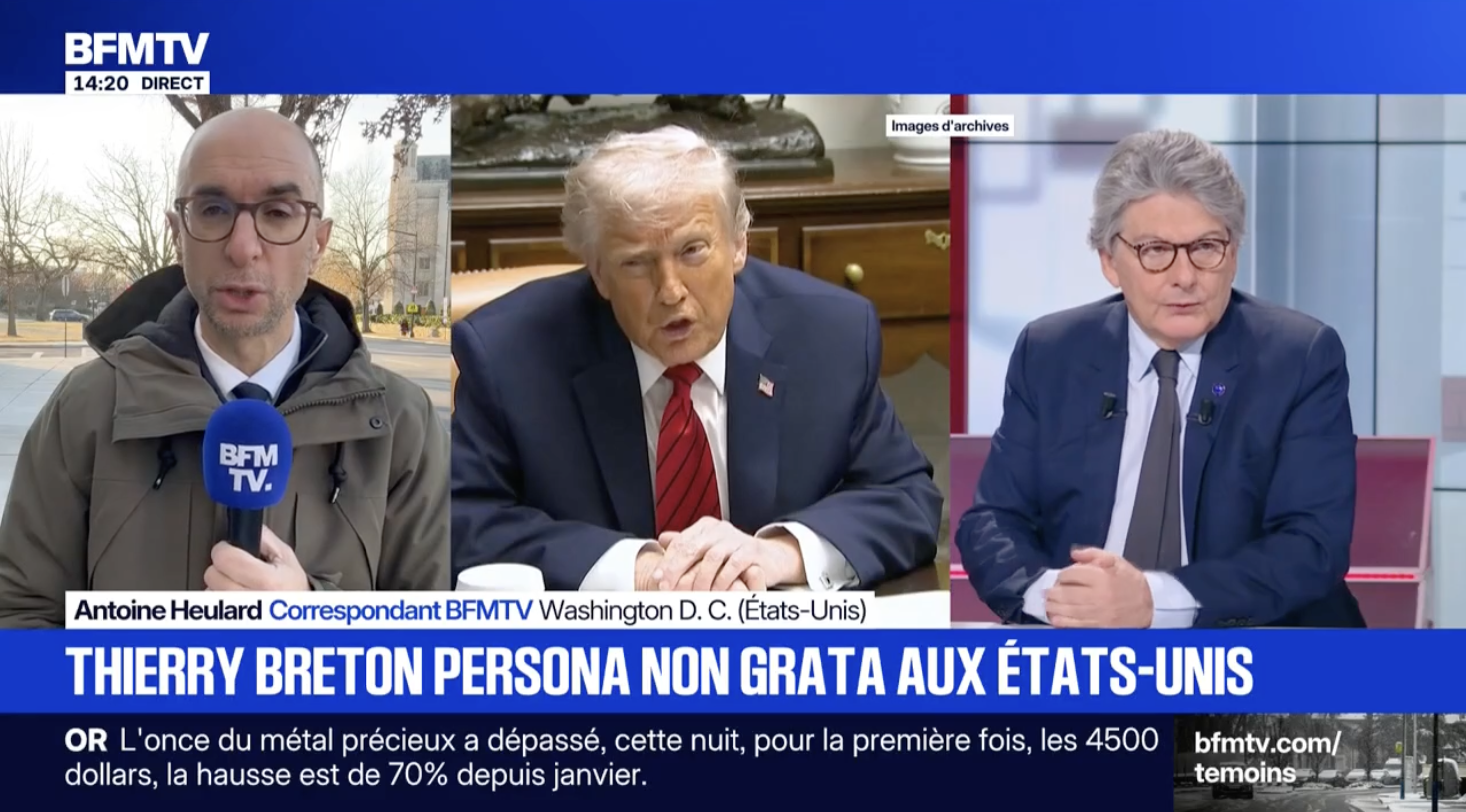 Emmanuel Macron dénonce la sanction américaine qui interdit de visa l'ex-commissaire européen Thierry Breton