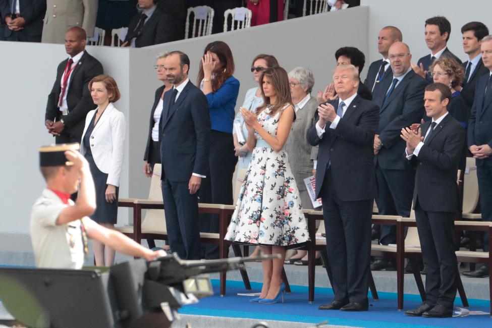 Donald Trump lors du défilé du 14 juillet à Paris en 2017.