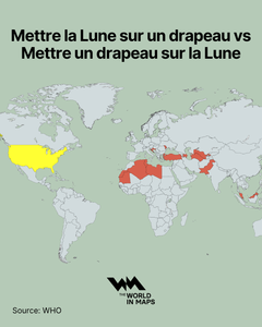 Les pays qui ont la Lune sur leur drapeau vs les pays qui ont planté leur drapeau sur la Lune