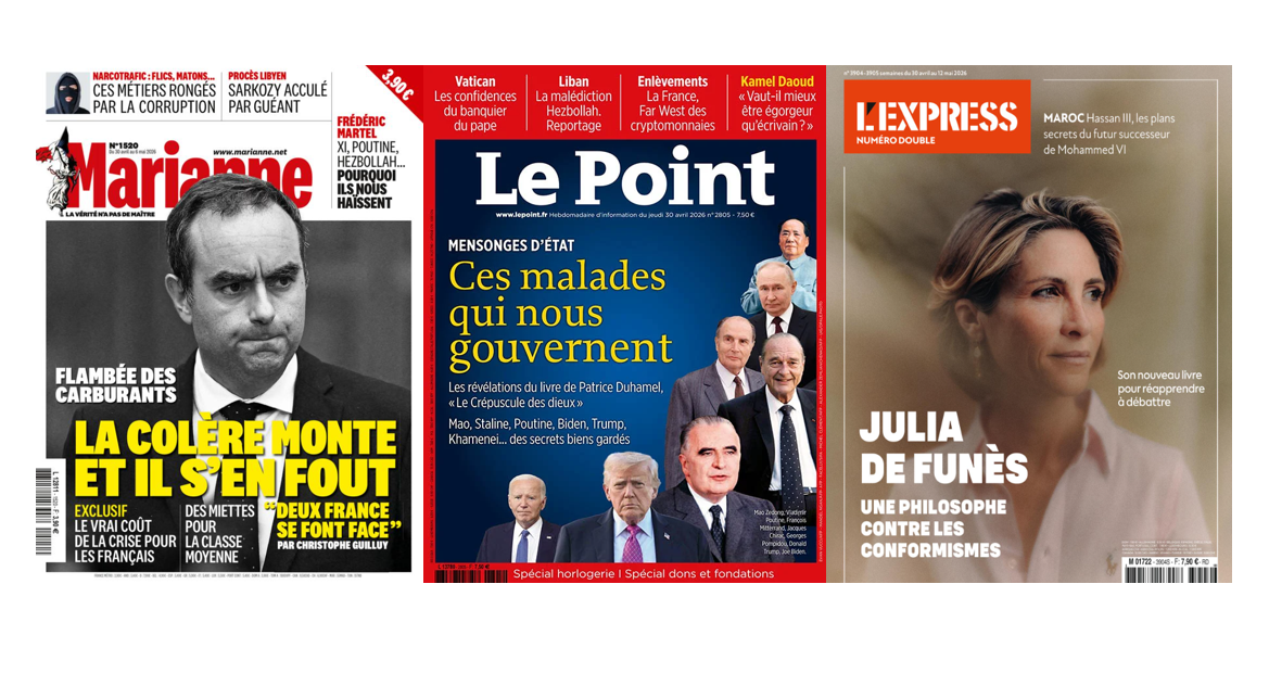 L'Express voit Edouard Philippe mauvais dragueur, Marianne craint le retour des Gilets jaunes; Sébastien Lecornu double les dépenses de Matignon, Cécile Duflot nivelle l'orthographe par le bas; Après les patrons, le RN veut séduire le monde de la défense