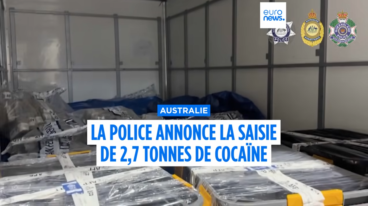 Australie : saisie record de 2,7 tonnes de cocaïne près de Sydney