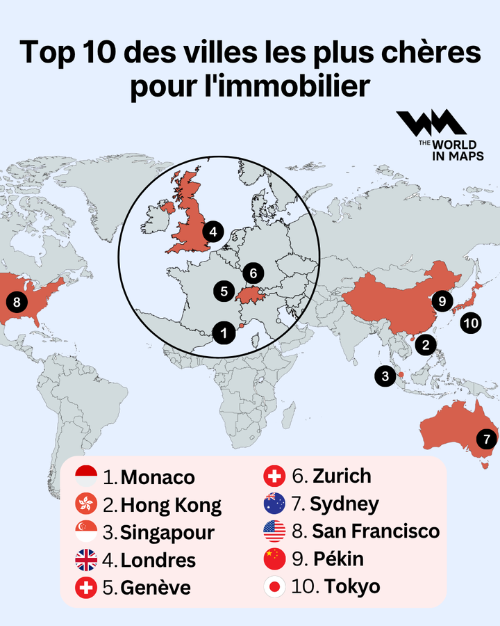 Immobilier de luxe : où un million de dollars achète le moins de mètres carrés