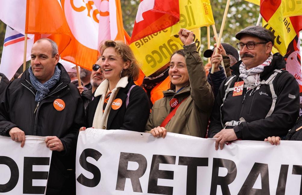 Sophie Binet Laurent Berger AFP