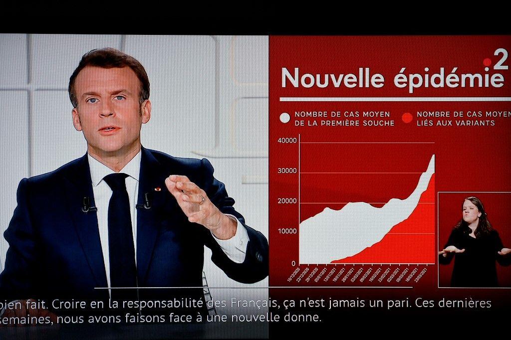 Emmanuel Macron Covid-19 AFP