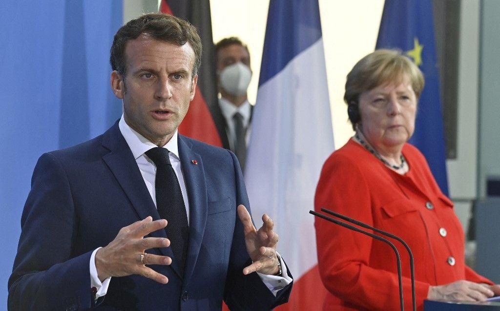 Angela Merkel Emmanuel Macron AFP