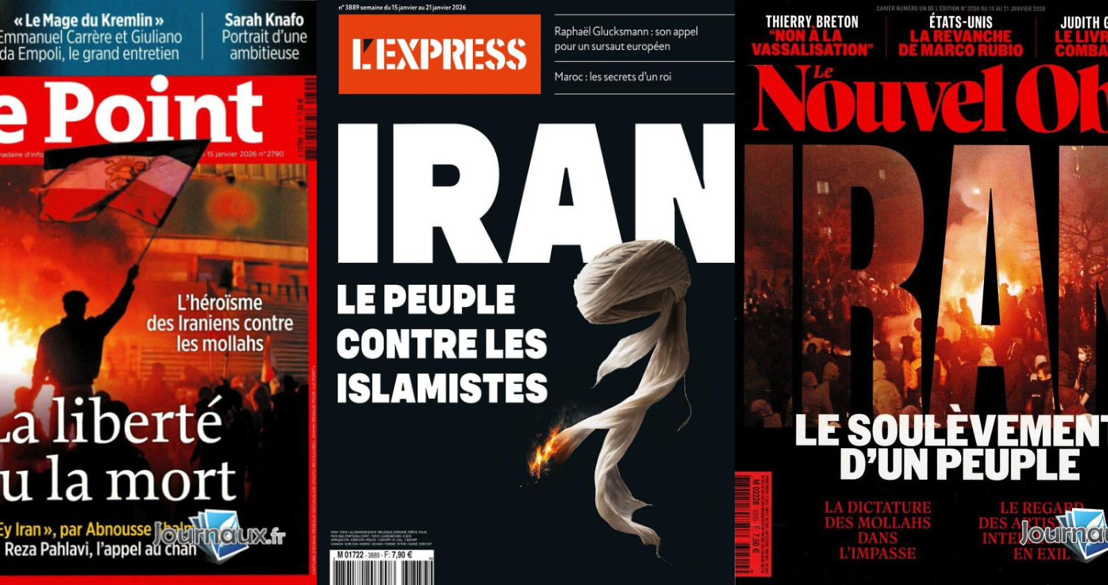 Révolte en Iran : chacun cherche son shah ; “Little Marco” Rubio prend sa revanche sur les néocons ; Europe : Raphaël Glucksmann se radicalise, Thierry Breton temporise ; Le Point voit un avenir à Sarah Knafo & à François Hollande, L’Obs Macron en Narcisse