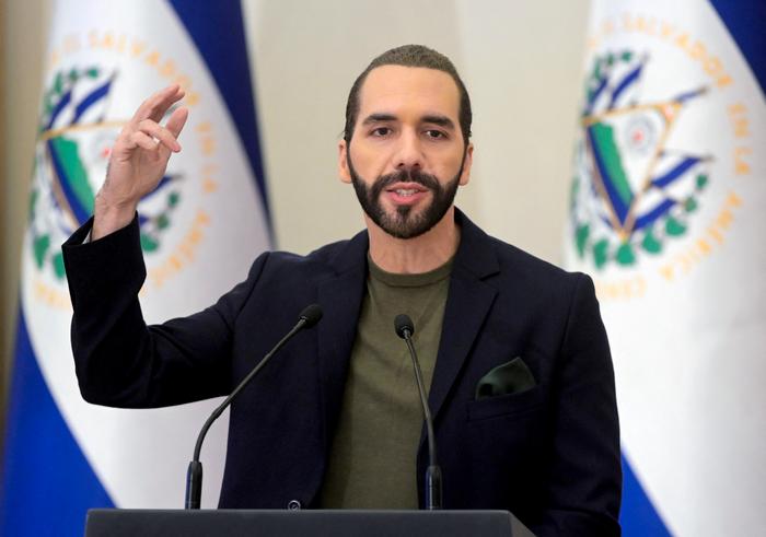 Le président du Salvador, Nayib Bukele, s'exprime lors d'une conférence de presse, le 28 juillet 2023. (Image d'illustration)