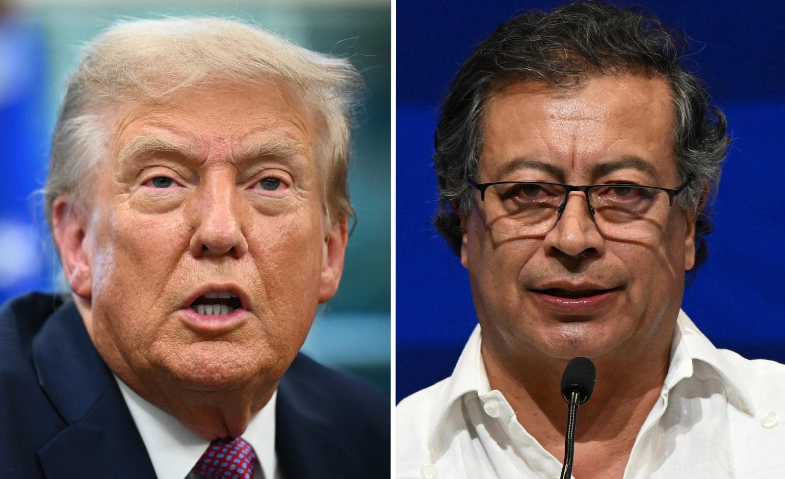 Le président américain et son homologue colombien apparaissent ici dans un montage réalisé le 15 septembre 2025, alors que Washington menace de retirer sa certification à la campagne antidrogue de Bogota, sur fond de tensions et de déploiement militaire américain dans les Caraïbes. (Image d'illustration)