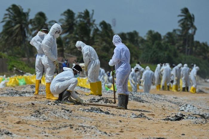 Sri Lanka plastique plages AFP