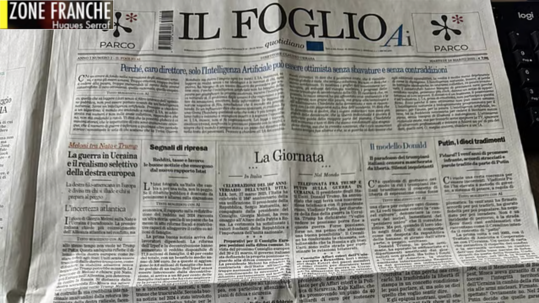 Il Foglio, première expérience de quotidien réalisé par IA