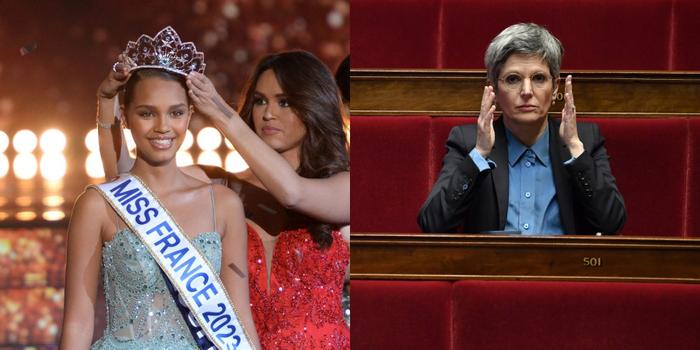 Indira Ampiot (Miss France 2023) et Sandrine Rousseau