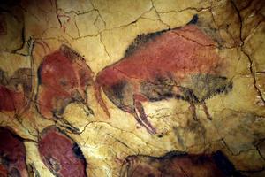 Les peintures rupestres préhistoriques de la réplique de la grotte d'Altamira à Santillana del Mar, dans le nord de l'Espagne.