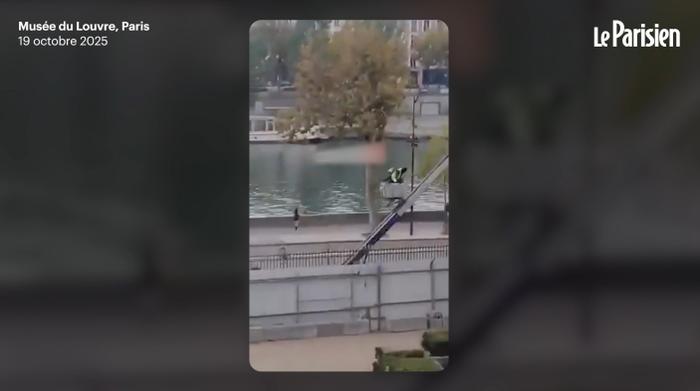 Cambriolage au Louvre : les images stupéfiantes de la fuite des braqueurs en nacelle