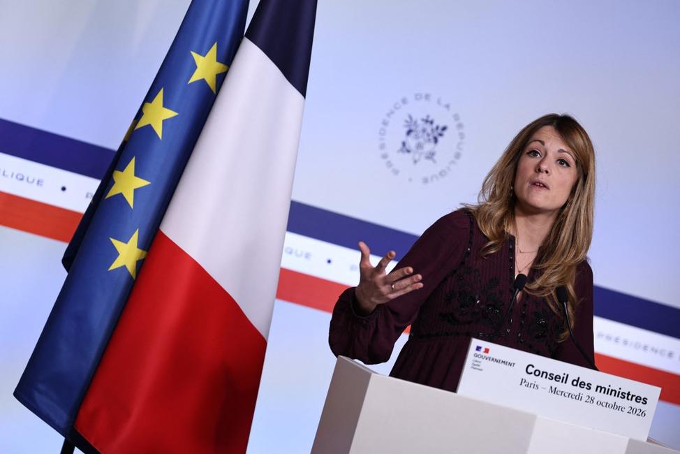Maud Bregeon, porte-parole du gouvernement français et ministre déléguée chargée de l’Énergie et de l’Économie numérique, s’exprime devant les médias lors du point presse qui suit le conseil des ministres hebdomadaire, à Paris, le 28 octobre 2026.