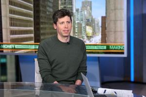 Sam Altman, PDG d’OpenAI, était l'invité de l’émission « Making Money With Charles Payne » aux studios de Fox Business Network le 4 décembre 2024 à New York.