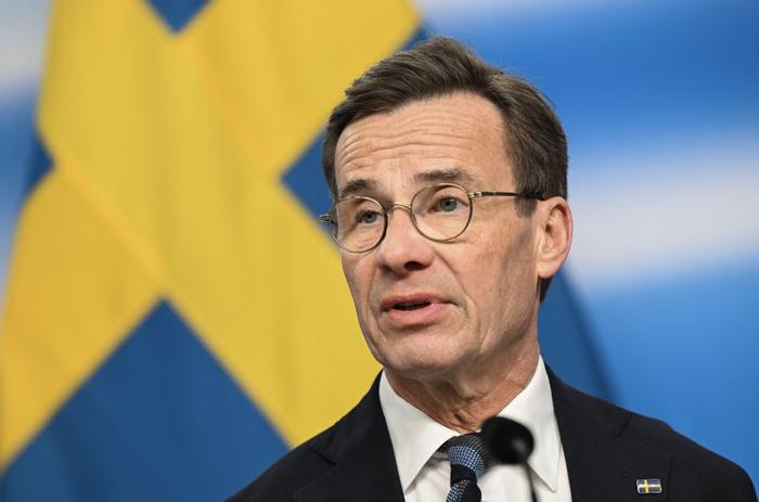 Le Premier ministre suédois Ulf Kristersson s’adresse à une conférence de presse lors de la 77e session du Conseil nordique, à Stockholm, le 28 octobre 2025. (Image d'illustration)