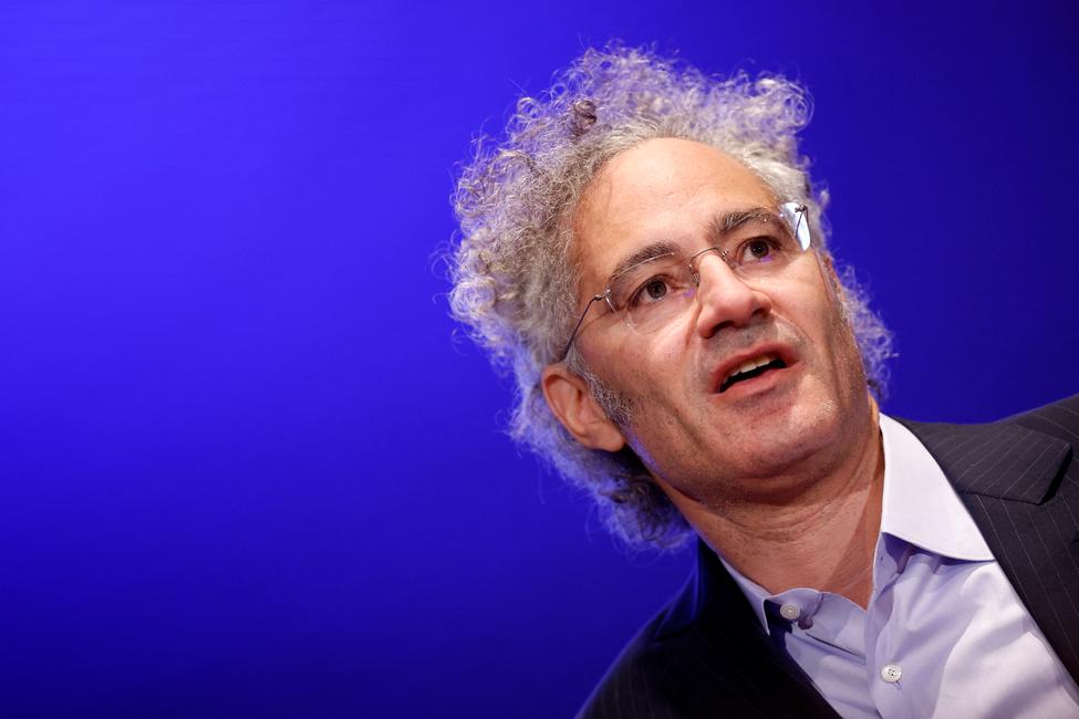 Alex Karp, PDG de Palantir Technologies, prend la parole au Hill and Valley Forum, organisé au Capitole et consacré aux liens entre technologie et sécurité nationale.