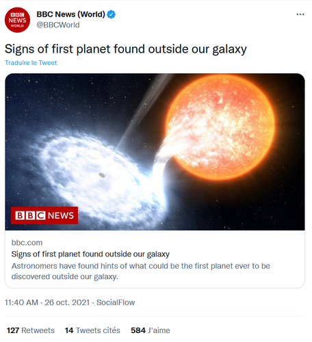 Signes d'une nouvelle planète