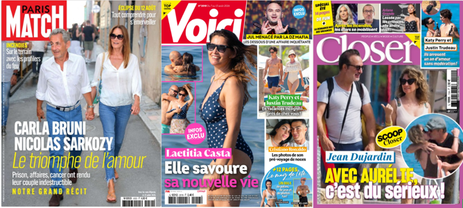 "Paris Match", "Voici" et "Closer".