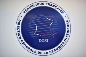 Le logo de la Direction générale de la sécurité intérieure (DGSI) à Paris, le 31 août 2020