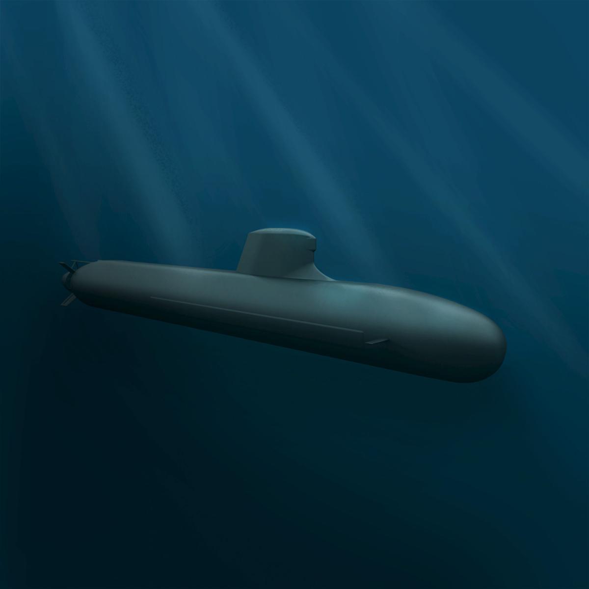 Un sous-marin militaire DCNS Shortfin Barracuda Block 1A, destiné au marché australien, image DCNS du 22 avril 2016