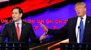 Marco Rubio et Donald Trump lors du débat de CNN à Houston.