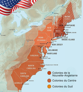 Les treize colonies originales qui sont devenues les Etats-Unis