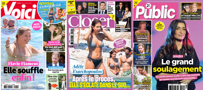 "Voici", "Closer" et "Public".