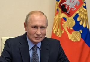 Vladimir Poutine lors d'une visioconférence.