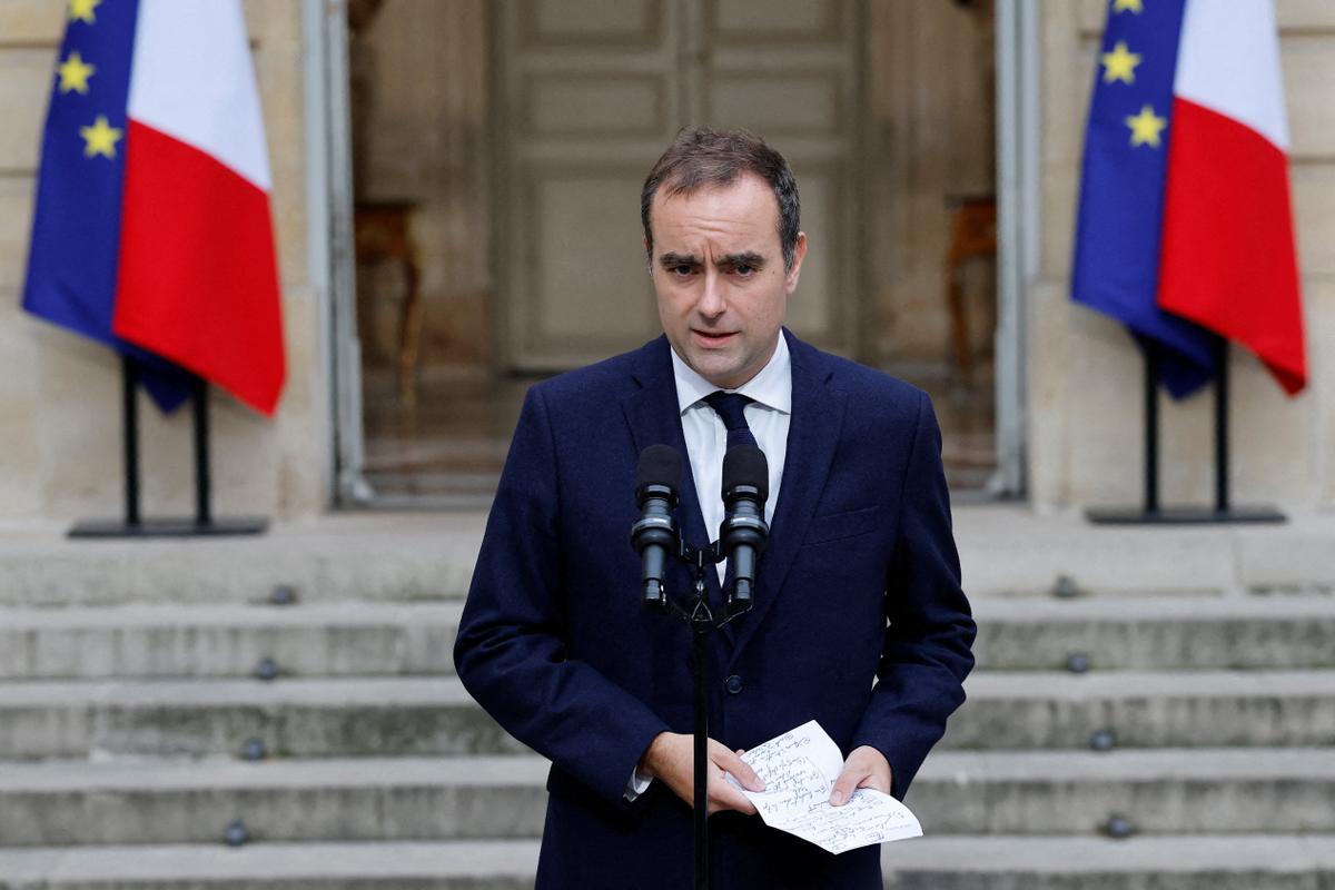 Le Premier ministre Sébastien Lecornu lors d'une prise de parole à Matignon.