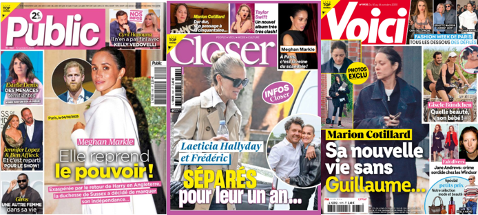 "Public", "Closer" et "Voici".