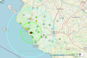 Selon le bureau central sismologique français, l’épicentre de ce séisme de magnitude 3,6 a été localisé au nord des Sables-d’Olonne, entre les communes de Givrand et de L’Aiguillon sur Vie.