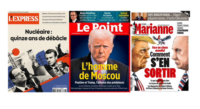 Les unes des hebdomadaires du 27 février 2025.