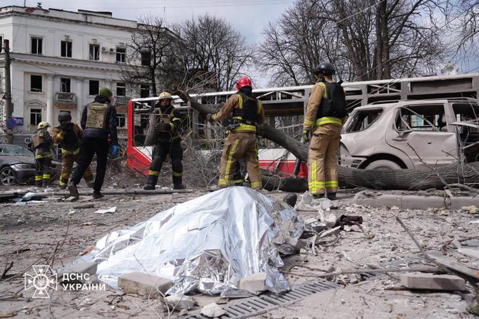 La ville de Soumy en Ukraine après des bombardements de l'armée russe.