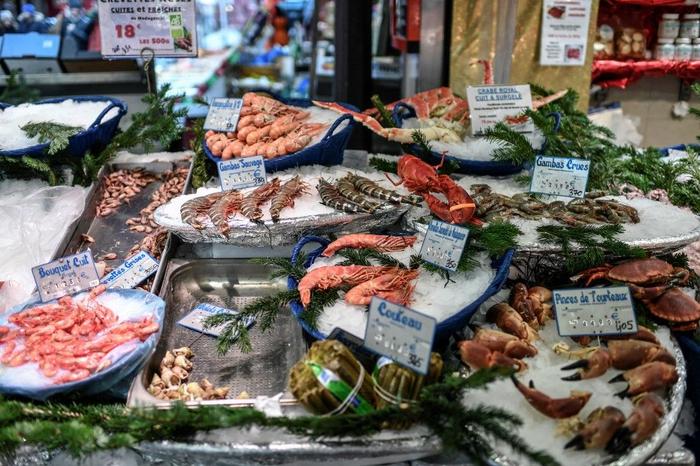 poissons crevettes marché poissonnier alimentation produits de la mer AFP